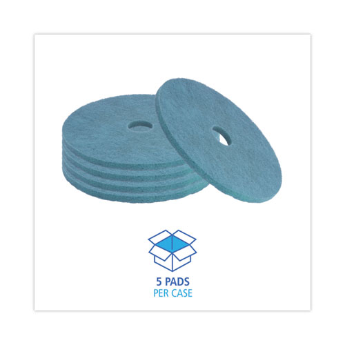 Picture of Burnishing Floor Pads, 20" Diameter, Aqua, 5/Carton