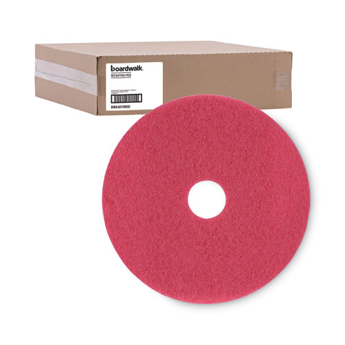 Picture of Buffing Floor Pads, 19" Diameter, Red, 5/Carton