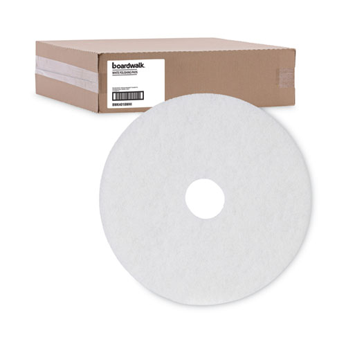 Picture of Polishing Floor Pads, 18" Diameter, White, 5/Carton