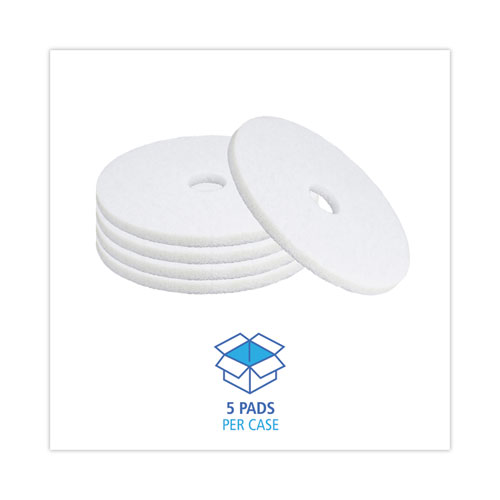 Picture of Polishing Floor Pads, 18" Diameter, White, 5/Carton