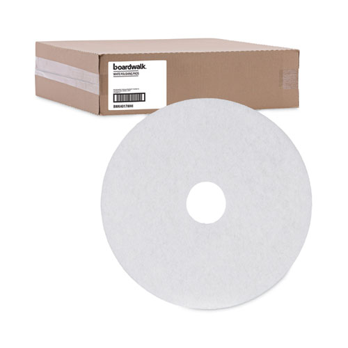 Picture of Polishing Floor Pads, 17" Diameter, White, 5/Carton