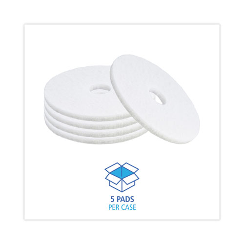 Picture of Polishing Floor Pads, 16" Diameter, White, 5/Carton