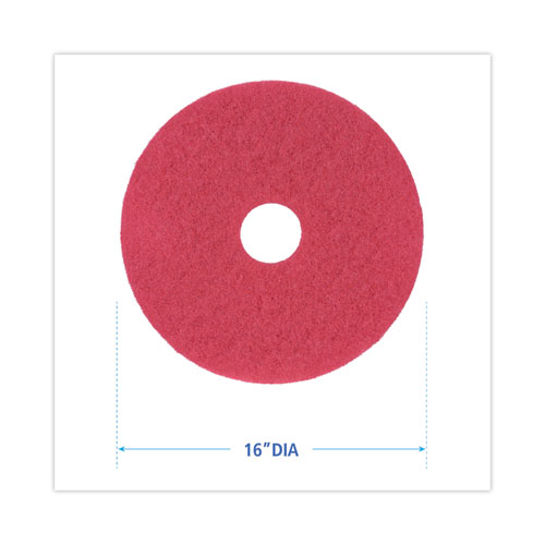 Picture of Buffing Floor Pads, 16" Diameter, Red, 5/Carton