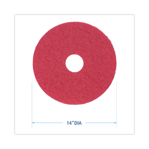 Picture of Buffing Floor Pads, 14" Diameter, Red, 5/Carton