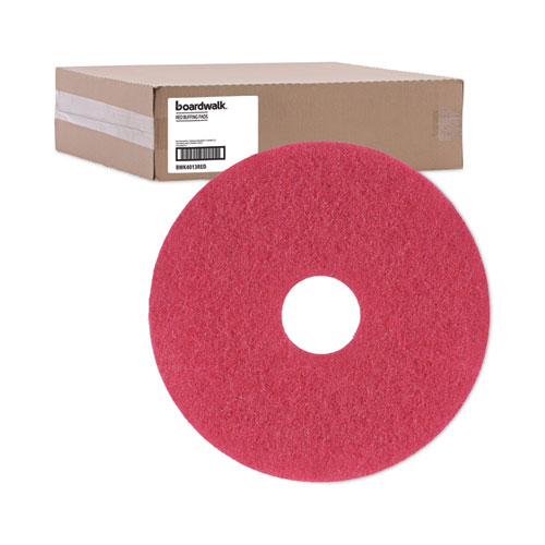 Picture of Buffing Floor Pads, 13" Diameter, Red, 5/Carton