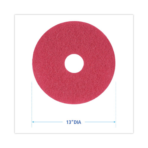 Picture of Buffing Floor Pads, 13" Diameter, Red, 5/Carton