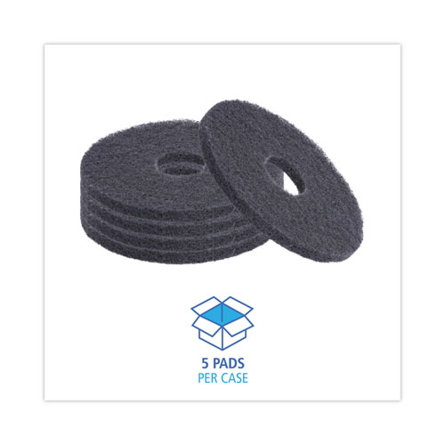 Picture of Stripping Floor Pads, 13" Diameter, Black, 5/Carton