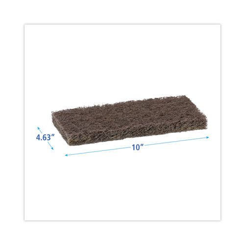 Picture of Heavy-Duty Scouring Pad, 4.63 x 10, Brown, 20/Carton