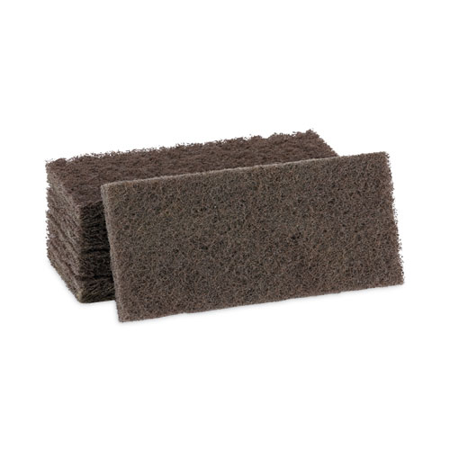 Picture of Heavy-Duty Scour Pad, 4.63 x 10, Brown, 20/Carton