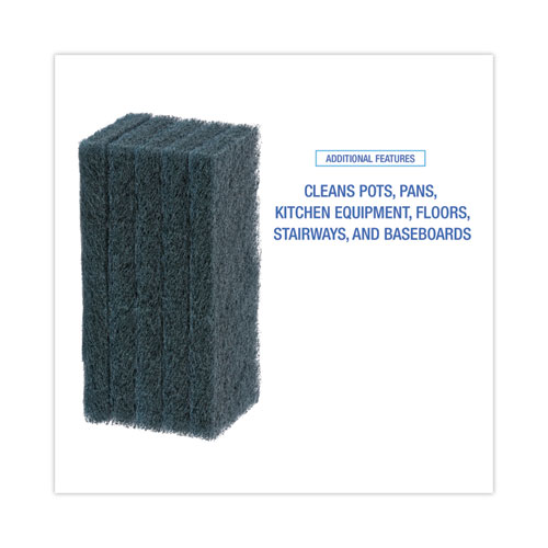 Picture of Medium-Duty Scouring Pad, 10 x 4.63, Blue, 20/Carton