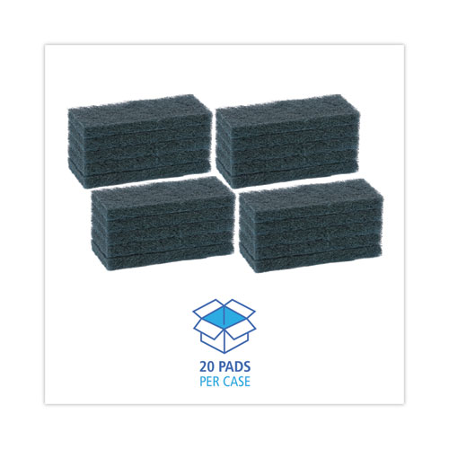 Picture of Medium-Duty Scouring Pad, 10 x 4.63, Blue, 20/Carton