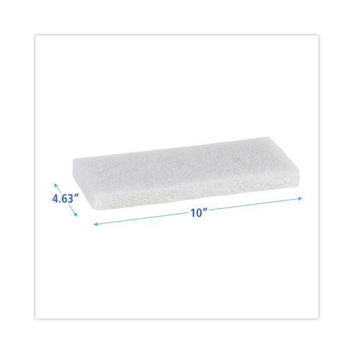 Picture of Light Duty Scouring Pad, 4.63 x 10, White, 20/Carton