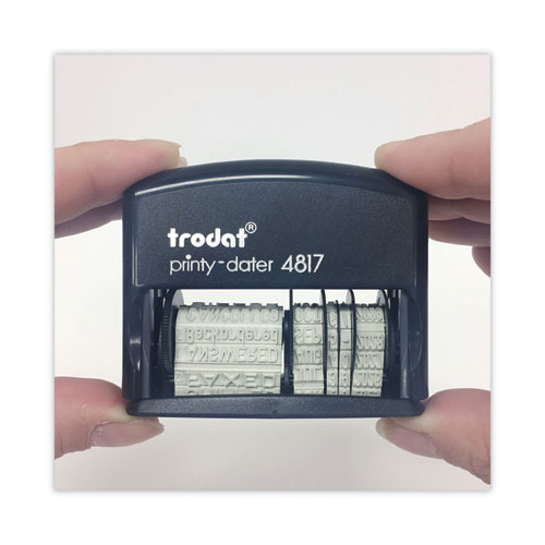 Picture of Printy Economy 12-Message Date Stamp, Self-Inking, 2" x 0.38", Black