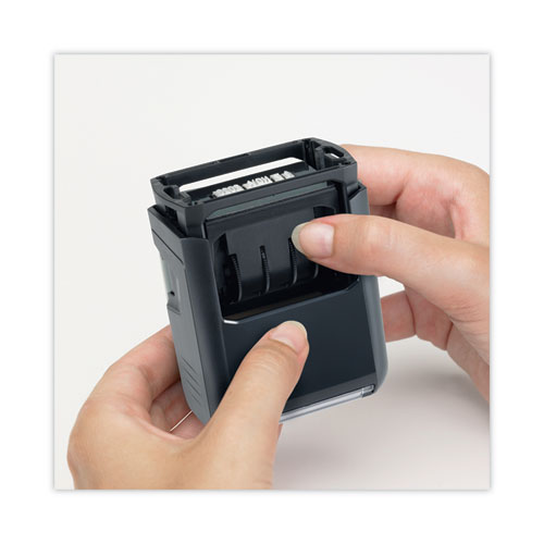 Picture of Printy Economy Date Stamp, Self-Inking, 1.63" x 1", Blue/Red