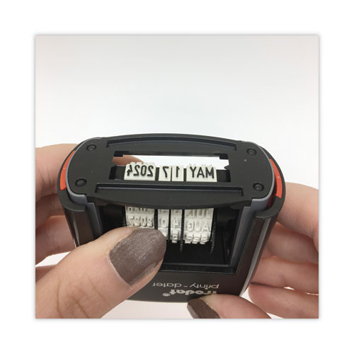 Picture of Printy Economy Date Stamp, Self-Inking, 1.63" x 0.38", Black