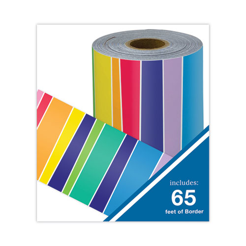 Picture of Rolled Borders, Straight Border, Back to School: Rainbow, 2.25" x 65 ft, Multicolor