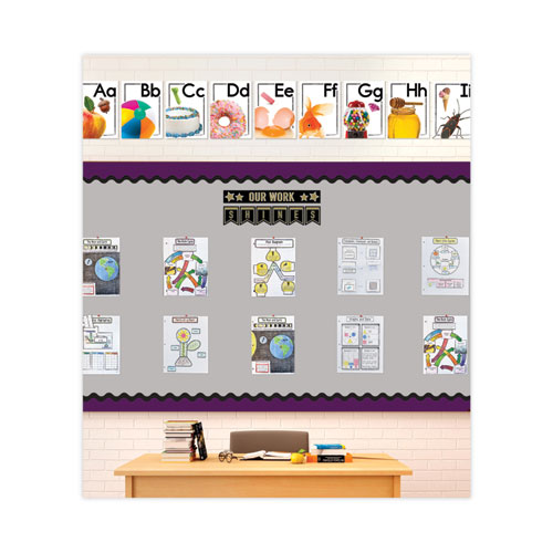 Picture of Curriculum Bulletin Board Sets, 27-Piece Set, Alphabet, 16" x 10.5", Multicolor