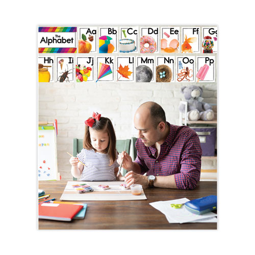 Picture of Curriculum Bulletin Board Sets, 27-Piece Set, Alphabet, 16" x 10.5", Multicolor