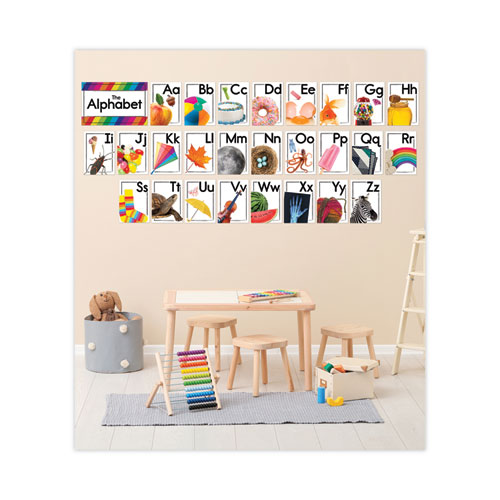 Picture of Curriculum Bulletin Board Sets, 27-Piece Set, Alphabet, 16" x 10.5", Multicolor