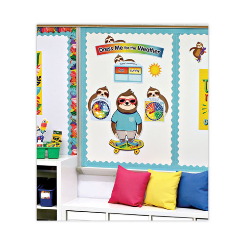 Picture of Curriculum Bulletin Board Sets, 54-Piece Set, Dress Me for the Weather, 23.5" x 7.5", Multicolor