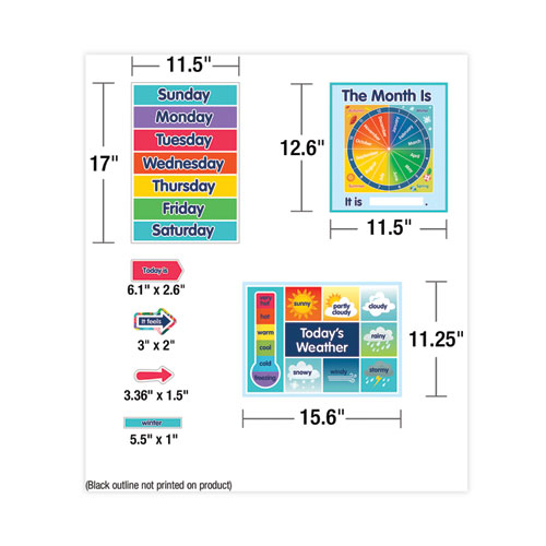 Picture of Calendar Bulletin Board Sets, 134-Piece Set, One World, 23" x 17", Multicolor