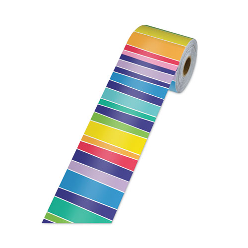 Picture of Rolled Borders, Straight Border, Back to School: Rainbow, 2.25" x 65 ft, Multicolor