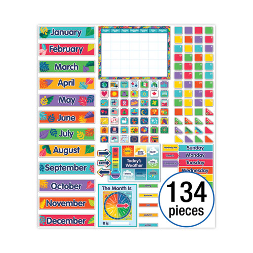 Picture of Calendar Bulletin Board Sets, 134-Piece Set, One World, 23" x 17", Multicolor