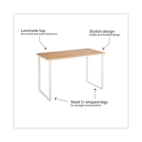 Picture of Steel Desk, 47.25" x 24" x 28.75", Beech/White