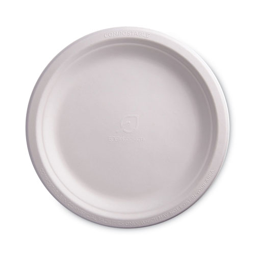 Picture of Renewable Sugarcane Plates, 9" dia, Natural White, 500/Carton