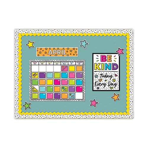 Picture of Calendar Bulletin Board Sets, 129-Piece Set, Kind Vibes, 23" x 17", Multicolor