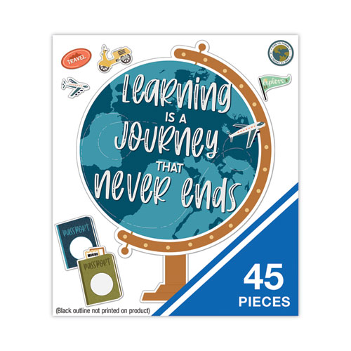 Picture of Motivational Bulletin Board Sets, 45-Piece Set, Learning Is a Journey, 30.1" x 24", Multicolor