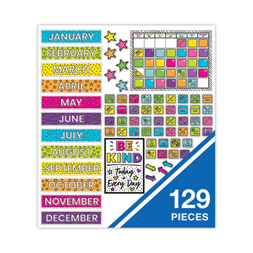 Picture of Calendar Bulletin Board Sets, 129-Piece Set, Kind Vibes, 23" x 17", Multicolor