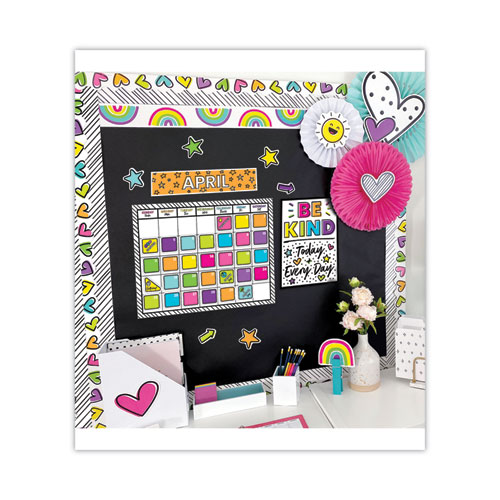 Picture of Calendar Bulletin Board Sets, 129-Piece Set, Kind Vibes, 23" x 17", Multicolor