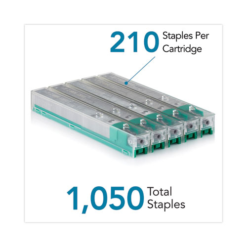 Picture of Staple Cartridge, 0.41" Leg, 0.5" Crown, Steel, 210/Cartridge, 5 Cartridges/Pack, 1,050/Pack