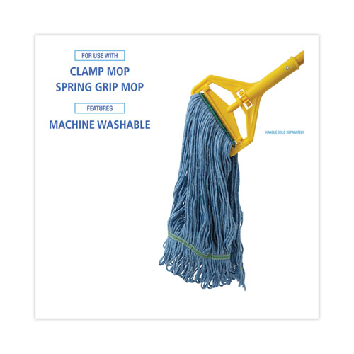 Picture of Super Loop Wet Mop Head, Cotton/Synthetic Fiber, 1" Headband, Medium Size, Blue, 12/Carton