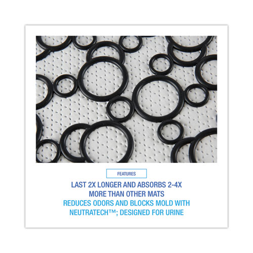 Picture of Urinal Mat 2.0, Rubber, 17.5 x 20, Black/White, 6/Carton
