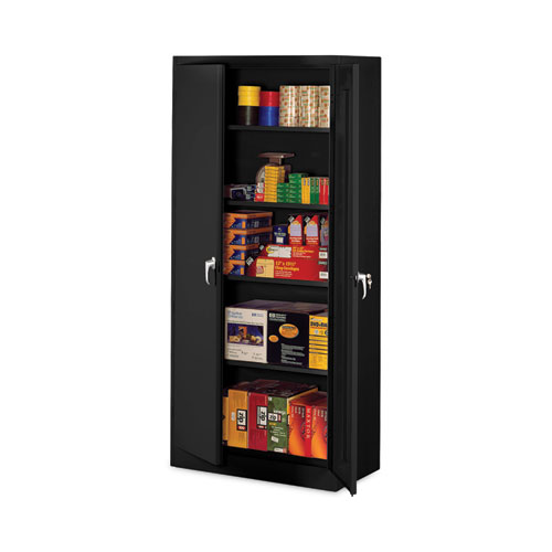 Picture of Assembled 78" High Heavy-Duty Welded Storage Cabinet, Four Adjustable Shelves, 36w x 24d, Black