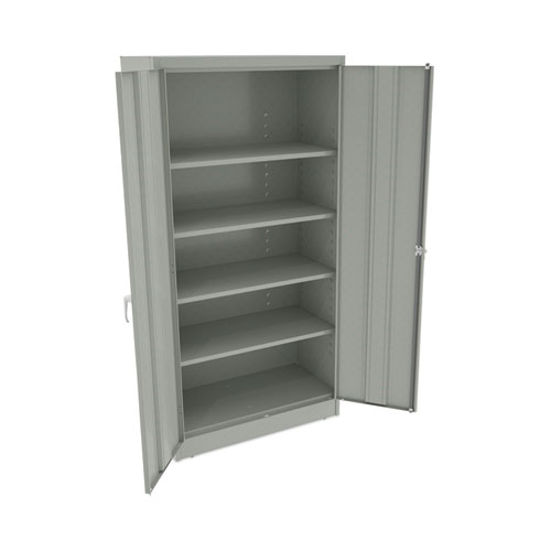 Picture of Assembled 72" High Heavy-Duty Welded Storage Cabinet, Four Adjustable Shelves, 36w x 18d, Light Gray