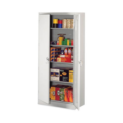 Picture of Assembled 78" High Heavy-Duty Welded Storage Cabinet, Four Adjustable Shelves, 36w x 24d, Light Gray