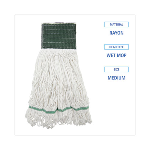 Picture of Loop End Rayon Mop Head, Rayon, Medium, 14 oz, White, Dozen