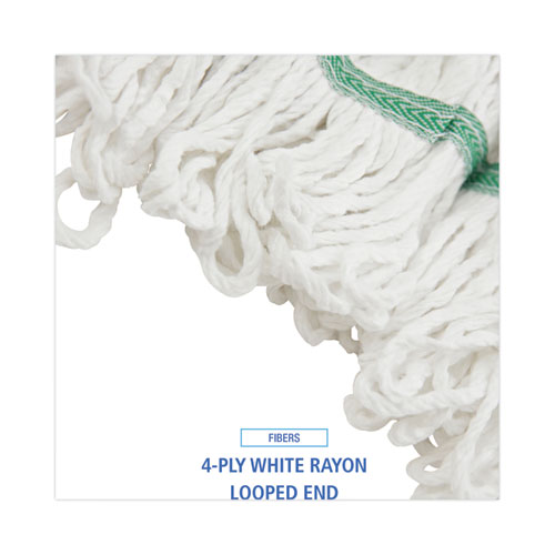 Picture of Loop End Rayon Mop Head, Rayon, Medium, 14 oz, White, Dozen