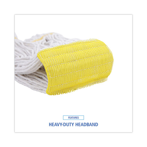 Picture of Super Loop Wet Mop Head, Cotton/Synthetic Fiber, 5" Headband, Small Size, White, 12/Carton