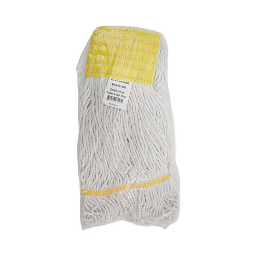 Picture of Super Loop Wet Mop Head, Cotton/Synthetic Fiber, 5" Headband, Small Size, White, 12/Carton