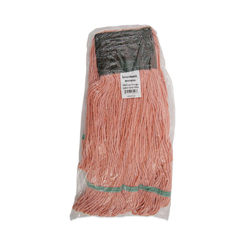 Picture of Super Loop Wet Mop Head, Cotton/Synthetic Fiber, 5" Headband, Medium Size, Orange, 12/Carton