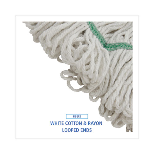 Picture of Narrowband Looped-End Mop Head, Premium Standard Head, Cotton/Rayon Fiber, Medium, White