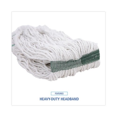 Picture of Narrowband Looped-End Mop Head, Premium Standard Head, Cotton/Rayon Fiber, Medium, White