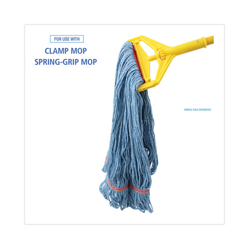 Picture of Super Loop Wet Mop Head, Cotton/Synthetic Fiber, 1" Headband, Large Size, Blue, 12/Carton
