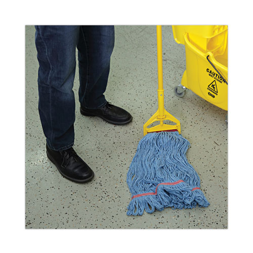 Picture of Super Loop Wet Mop Head, Cotton/Synthetic Fiber, 1" Headband, Large Size, Blue, 12/Carton