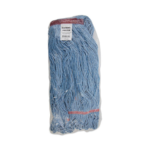 Picture of Super Loop Wet Mop Head, Cotton/Synthetic Fiber, 1" Headband, Large Size, Blue, 12/Carton