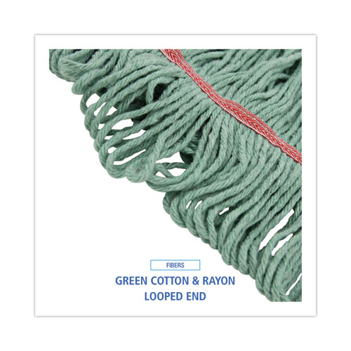 Picture of Mop Head, Premium Standard Head, Cotton/Rayon Fiber, Large, Green